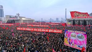 북한, 당 제8기 제4차전원회의 결정 관철위한 평양시 궐기대회