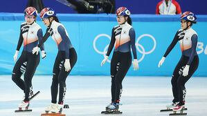 베이징 올림픽 쇼트트랙 여자 계주 3000m 준결승 한국 선수들