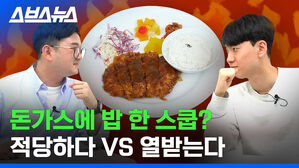 스브스뉴스 돈가스에 밥 한 스쿱? 적당하다 VS 열받는다