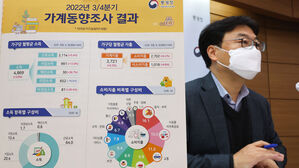 이진석 통계청 가계수지동향과장이 17일 오전 세종시 정부세종청사에서 2022년 3/4분기 가계동향조사 결과를 설명하고 있다