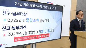 브리핑하는 국세청 양동훈 개인납세국장