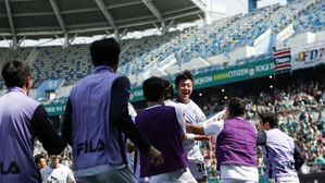 선제 결승골을 넣고 기뻐하는 제주 유나이티드 김오규 (사진=한국프로축구연맹 제공, 연합뉴스)