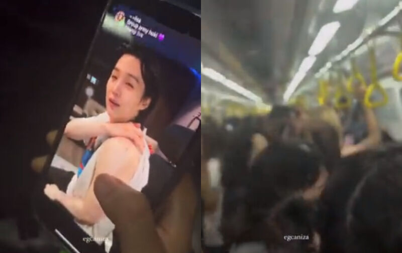 BTS fans on subway