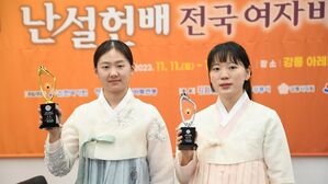 난설헌배 2연패를 달성한 김은지(왼쪽) 7단과 준우승자 김채영 8단 (사진=한국기원 제공, 연합뉴스)