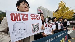 작년 10월 26일 오후 서초구 서울고법 앞에서 '가습기 살균제 참사 가해 기업 유죄 선고를 호소하는 피해자ㆍ시민사회단체 기자회견'이 열리고 있다.(사진=연합뉴스)