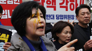 경찰, 민주 의원에 '계란 투척' 용의자 추적…1인 시위 강제 해산
