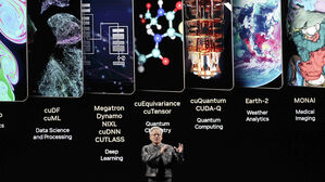 19일 대만 타이베이에서 열린 '컴퓨텍스 2025' 전시회에서 엔비디아의 젠슨 황 사장 겸 CEO가 연설하고 있다.(사진=AP, 연합뉴스)