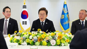 재계 총수 만난 이 대통령 "경제 핵심은 기업&hellip;불필요한 규제 과감히 정리"