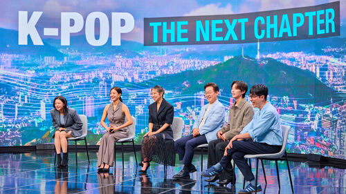 이재명 대통령이 20일 아리랑 국제방송 '케이팝 더 넥스트 챕터(K-Pop:The Next Chapter)' 프로그램에 출연하고 있다. (사진=대통령실 제공, 연합뉴스)