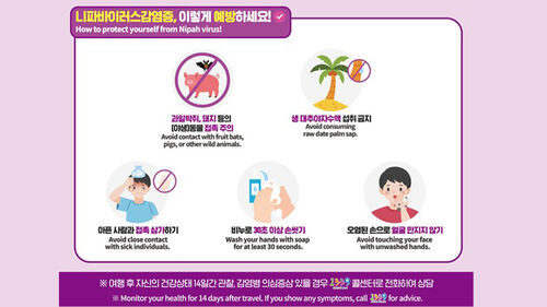 니파바이러스 (사진=질병관리청 제공, 연합뉴스)