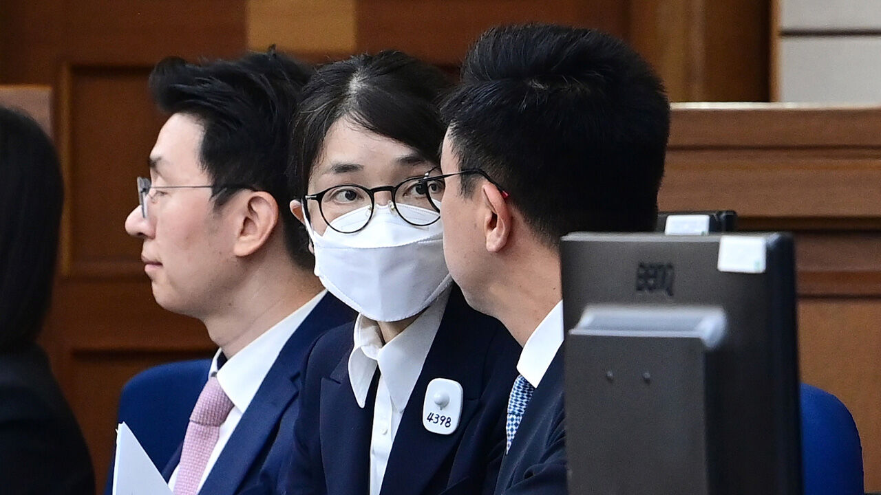김건희가 24일 서울 서초구 서울중앙지법에서 열린 첫 재판에 출석해있다. (사진=연합뉴스)