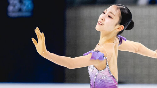 금메달 연기 펼치는 김유성 (사진=ISU 소셜 미디어 캡처, 연합뉴스)
