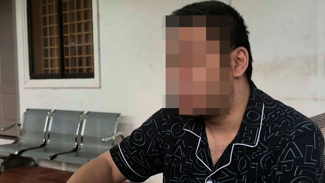 지난달 캄보디아 시아누크빌 범죄단지에서 구출된 한국인 B씨가 취재진과 인터뷰를 하고 있다. (사진=연합뉴스)