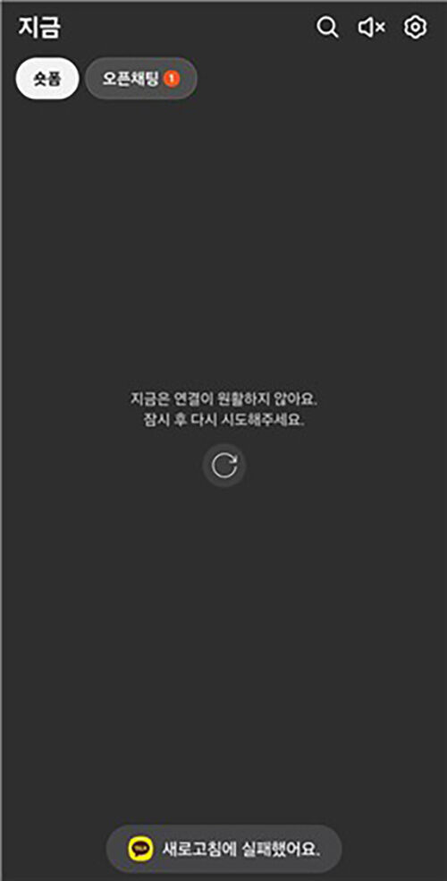 카카오 숏폼 장애 화면 (사진=황정아 의원실 제공, 연합뉴스)