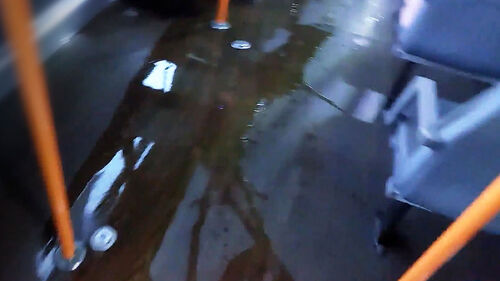 버스서 초록 액체 왈칵…"뜨거운 김이" 승객 봉변