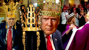 춤추는 트럼프 머리 위 신라 금관…"진짜 '킹' 되려고?"