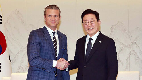 미 국방장관 접견…"한국 핵잠수함 도입 적극 지원"