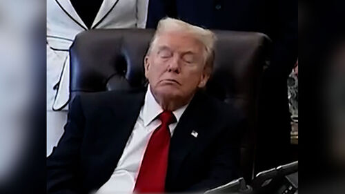 백악관 행사서 20분 꾸벅꾸벅…트럼프, 영상 포착되자