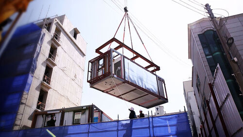 쌓고 붙이고 30분이면 뚝딱…"감쪽같다" 30층도 될까