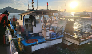 거가대교 인근 해상서 소형 선박끼리 충돌…1명 부상