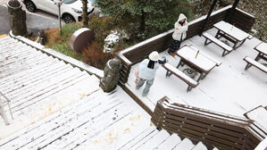 제주 한라산 삼각봉 11.8㎝ 눈쌓여&hellip;1100도로 일부 통제