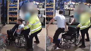 휠체어서 벌떡 일어나 '퍽퍽'&hellip;남성 정체