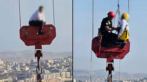 "크레인 꼭대기에 사람이" 발칵&hellip;아찔한 구조
