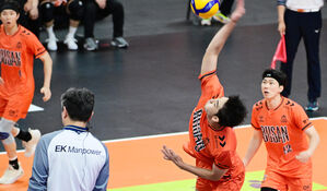 프로배구 남자부 OK저축은행, 우리카드 꺾고 4위 도약