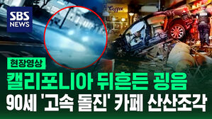 [현장영상] "늘 커피 마시던 곳인데" '쾅' 굉음과 함께 고속 돌진