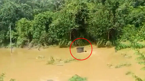 물난리 속 '험난한 등굣길'…흙탕물 헤엄쳐 학교로