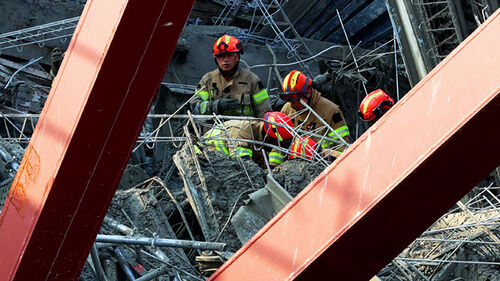 광주 도서관 공사장 붕괴…2명 사망·2명 실종
