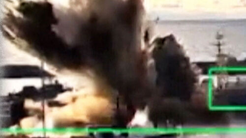 "수중 드론 이용해 첫 타격"…러 잠수함 파괴 영상 공개