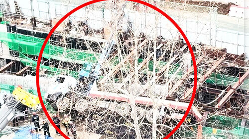 27톤 크레인 기울더니 '쾅'…60대 작업자 사망