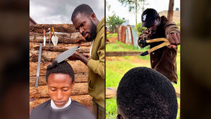 삽 들고 머리 '슥슥'&hellip;입소문 탄 오두막 미용실