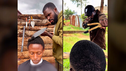 삽 들고 머리 '슥슥'…입소문 탄 오두막 미용실