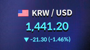 환율 25원↓ 올 들어 최저&hellip;1달러 1,440.6원