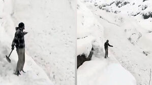 수문 열린 것처럼 콸콸&hellip;폭설 쏟아지자 포착된 '눈의 강'