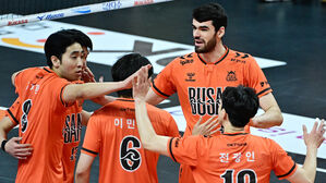 '디미트로프 38점' OK저축은행, KB손보 꺾고 봄 배구 희망
