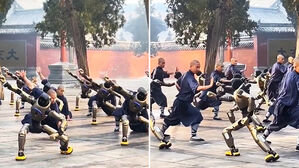 소림사 승려들과 '칼각'&hellip;쿵후 수련하는 뜻밖 정체