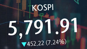 5,800도 무너진 코스피&hellip;'20만 전자&middot;100만 닉스' 붕괴