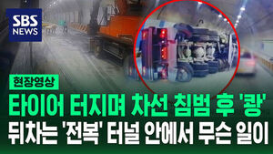[현장영상] 타이어 터지며 차선 침범 후 '쾅' 터널 안에서 무슨 일이