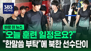 [바로이뉴스] "오늘 컨디션 어떤가요?"&hellip;북한 선수단, 훈련장 이동 중 "한 말씀만" 부탁에