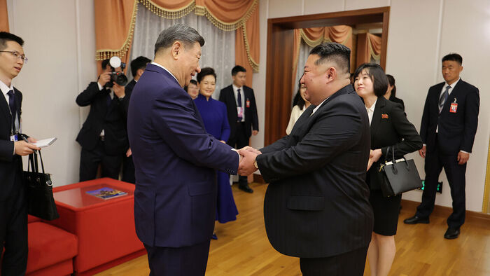 Xi Jinping Visits Friendship Tower, Party School with Kim Jong-un on Second Day of North Korea Trip