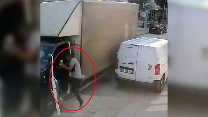 Man Stops Rolling Truck Without a Driver