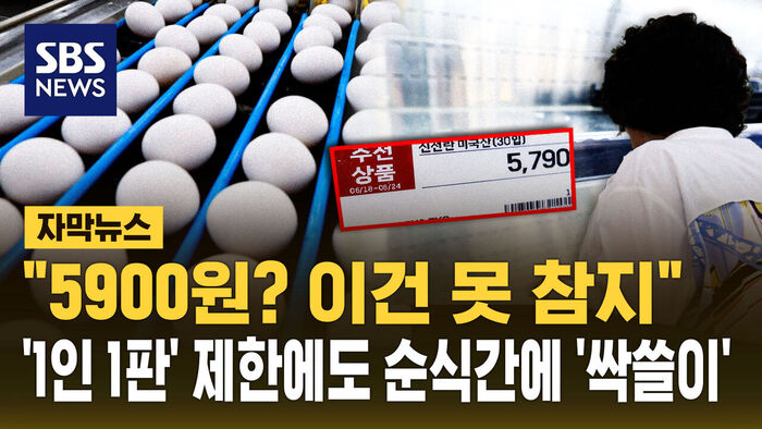 Subtitled News: "5,900 Won? Can't Miss This"... Eggs Sell Out Instantly Despite 'One Per Customer' Limit