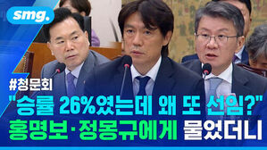 청문회 중인 홍명보 감독과 정몽규 회장 외 참석자들
