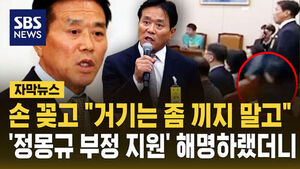 [자막뉴스] 손 꽂고 "거기는 좀 끼지 말고"&hellip;'정몽규 부정 지원 유세' 해명하랬더니
