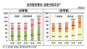 2분기 외환거래액 역대 최대&hellip;"외국인 증권투자&middot;환율 변동성 증가"