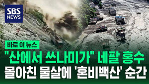 [바로이뉴스] "산에서 쓰나미가" 네팔 홍수&hellip;몰아친 물살에 '혼비백산' 순간