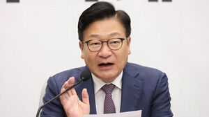 국민의힘 정점식 원내대표가 22일 국회에서 열린 원내대책회의에서 발언하고 있다.